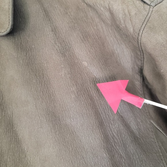 STRUCTURE VINTAGE BROWN GENUINE LEATHER BOMBER JACKET MENS LARGE FULL ZIP Y2K - Picture 6 of 16